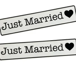 Kennzeichen Herz zur Hochzeit Just Married Deko Hochzeitsauto Hochzeitskennzeichen Herzen Fotorequisite für Brautpaar Ho