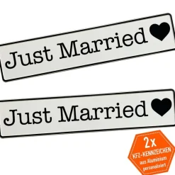 Kennzeichen Herz zur Hochzeit Just Married Deko Hochzeitsauto Hochzeitskennzeichen Herzen Fotorequisite für Brautpaar Ho