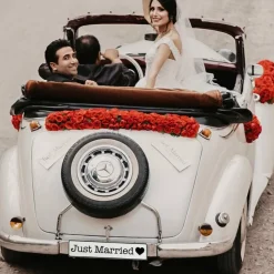 Kennzeichen Herz zur Hochzeit Just Married Deko Hochzeitsauto Hochzeitskennzeichen Herzen Fotorequisite für Brautpaar Ho