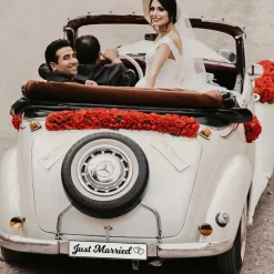 Kennzeichen Herzchen zur Hochzeit Just Married Deko Hochzeitsauto Hochzeitskennzeichen Herzen Fotorequisite für Brautpaa