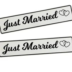 Kennzeichen Herzchen zur Hochzeit Just Married Deko Hochzeitsauto Hochzeitskennzeichen Herzen Fotorequisite für Brautpaa