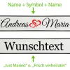Kennzeichen Hochzeit mit Namen Deko Hochzeitsauto Hochzeitskennzeichen selbst gestalten Motiv