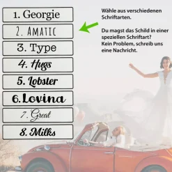 Kennzeichen Hochzeit mit Namen Deko Hochzeitsauto Hochzeitskennzeichen selbst gestalten Motiv Herz Pfeil