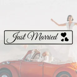 Kennzeichen zur Hochzeit Just Married Deko Hochzeitsauto Hochzeitskennzeichen Autokennzeichen Fotorequisite für Brautpaa