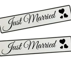 Kennzeichen zur Hochzeit Just Married Deko Hochzeitsauto Hochzeitskennzeichen Autokennzeichen Fotorequisite für Brautpaa