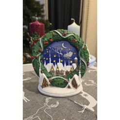 Keramik Weihnachtlicht - Lichterkette - Weihnachtsdekoration -