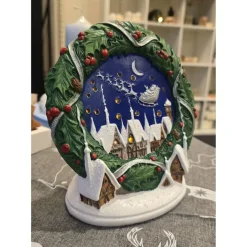 Keramik Weihnachtlicht - Lichterkette - Weihnachtsdekoration -