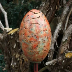 Keramikei Osterei zartes pastellbunt Ei zum Aufstecken für Stab