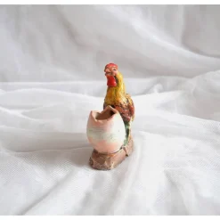 Keramikhahn mit Eierbecher bunt