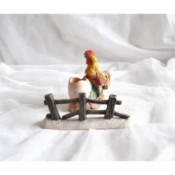 Keramikhahn mit Eierbecher bunt