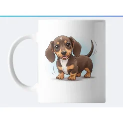 Keramiktasse Dackel Welpen – 325ml Becher für Hundeliebhaber, spülmaschinenfest & mikrowellengeeignet