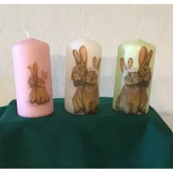 Kerze 11 cm rosa einzigartig  Geschenk  upcycling  Unikat - kleines OSTERPAAR
