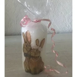 Kerze 11 cm weiß einzigartig  Geschenk  upcycling  Unikat - OSTERPAAR