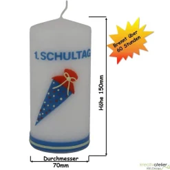 Kerze Einschulung mit Schultüte, Einschulungskerze, Kerze erster Schultag, Geschenk Schulanfang personalisierbar