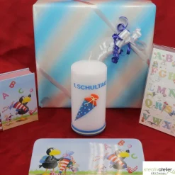 Kerze Einschulung mit Schultüte, Einschulungskerze, Kerze erster Schultag, Geschenk Schulanfang personalisierbar