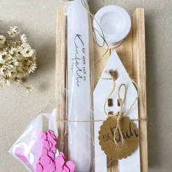 Kerzen Geschenkset für Freunde "Konfetti" pink und bunt. Geburtstagsgeschenk. Mitbringsel. Stabkerze.