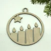 Kerzen mit Stern – Geschenkanhänger & Christbaumanhänger aus Holz, lasergeschnitten, Weihnachtsanhänger