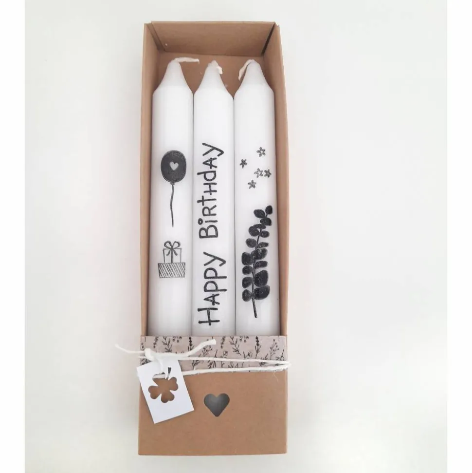 Kerzen zum Geburtstag | Spruch | Happy Birthday | Geschenk | Tischdeko | inklusive Verpackung