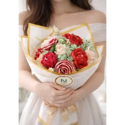 Kerzenblumenstrauß aus Sojawachs – Handgemachte Blumenkerzen – Romantische Dekoration – Geschenk für Muttertag