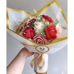 Kerzenblumenstrauß aus Sojawachs – Handgemachte Blumenkerzen – Romantische Dekoration – Geschenk für Muttertag