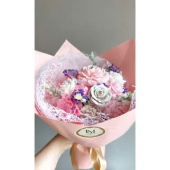 Kerzenblumenstrauß aus Sojawachs – Handgemachte Blumenkerzen – Romantische Dekoration – Geschenk für Muttertag