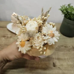 Kerzenblumenstrauß Rapswachs | Vegane Blumen Kerze in Box | Goldene Wiese | Ewiger Strauß | Geschenk für sie