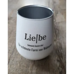 Kerzenglas / Windlicht / Liebe / Die schönste Form von Wahnsinn / Weiss