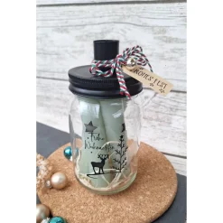 Kerzenglas "Frohe Weihnachten" ~ Deko Kerzenhalterglas ~ Kerze mit Kerzenhalter