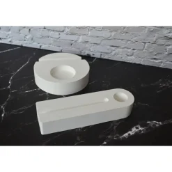 Kerzenhalter Gips mit Einschub-Zahlen 0-9, Geburtstag