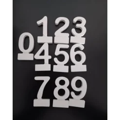 Kerzenhalter Gips mit Einschub-Zahlen 0-9, Geburtstag