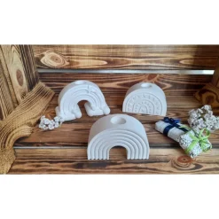 Kerzenhalter in Form eines Regenbogens - klassisch weiß oder kunterbunt