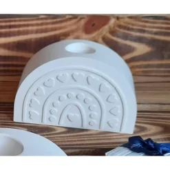 Kerzenhalter in Form eines Regenbogens - klassisch weiß oder kunterbunt