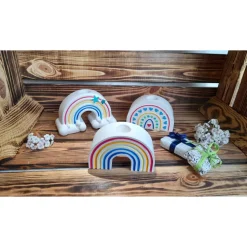 Kerzenhalter in Form eines Regenbogens - klassisch weiß oder kunterbunt