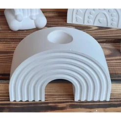 Kerzenhalter in Form eines Regenbogens - klassisch weiß oder kunterbunt