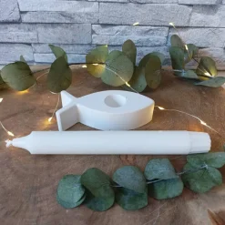 Kerzenhalter Kommunion aus Raysin – Handgefertigt mit Fisch Symbol, perfekt für Stabkerzen & festliche Anlässe