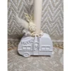 Kerzenhalter Wohnwagen – Boho-Deko mit Trockenblumen aus Raysin, handgefertigt