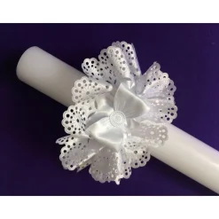 Kerzenrock, Kerzenschmuck, Taufe, Kommunion SATIN