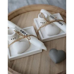 Kerzenschale mit Kerzenständer, Kerze und Herz, Muttertag, Geschenk