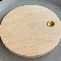 Kerzenscheibe - Holzscheibe mit Kerzentülle