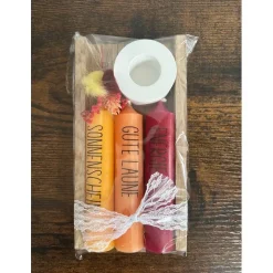 Kerzenset mit Botschaft – 3 Stabkerzen im Holzhalter – Geschenkidee für viele Anlässe