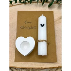 Kerzenset mit Karte |  Kleines Geschenk | Mitbringsel | Kleinigkeit | bunte Kerzen | Kerze 10cm