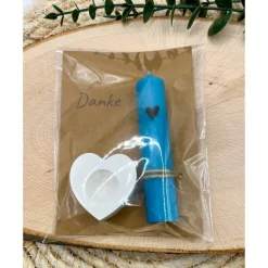 Kerzenset mit Karte |  Kleines Geschenk | Mitbringsel | Kleinigkeit | bunte Kerzen | Kerze 10cm