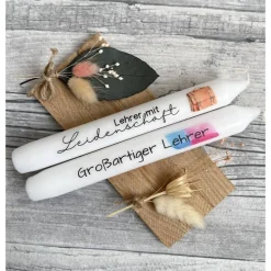 Kerzentattoo LEHRER/IN, A6, Wasserschiebefolie, Kerzenfolie, Kerzensticker, Schule