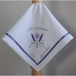 Kerzentuch, Kerzenrock für Kommunionkerze,Taufkerze, personalisiert