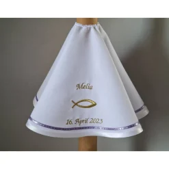Kerzentuch, Kerzenrock für Kommunionkerze, Taufkerze, personalisiert