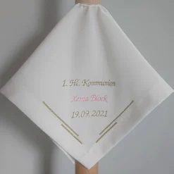 Kerzentuch, Kerzenrock für Kommunionkerze, Taufkerze, personalisiert