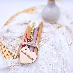 Kerzenverpackung Holz | Glücksmomente | Geschenkset Kerze | Kleinigkeit zum Geburtstag  |  Kerzen Klötzchen | kleines Mi