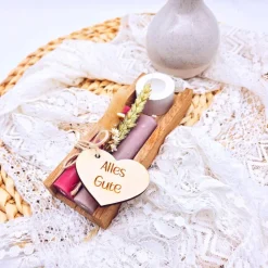 Kerzenverpackung Holz | Kerzen Geschenk Wohndeko | Geschenkset Gesburtstag | Geschenk Freundschaft | Kerzen Klötzchen |