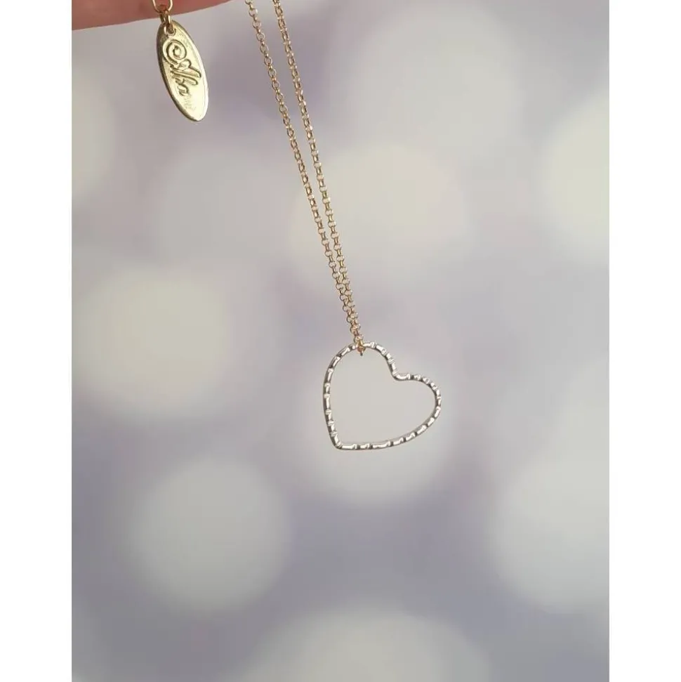 Kette Herz Gold, bicolor Herzkette Silber vergoldet