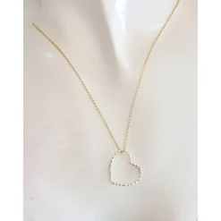 Kette Herz Gold, bicolor Herzkette Silber vergoldet